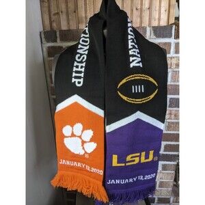 2020 Clemson Tigers Vs LSU Tigers National Championship Two Sided Knit Scarf A+